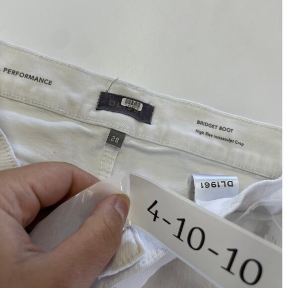 DL1961 Jeans‎ Womens 28 White Bridget Bootcut High Rise Instasculpt Crop Ripped - Picture 6 of 11